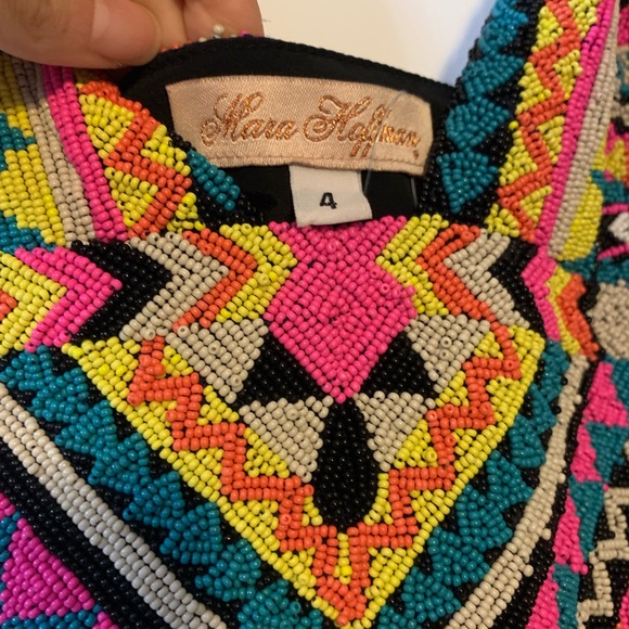 Beautiful dress with multi colored beading and long bottom - Picture 3 of 5